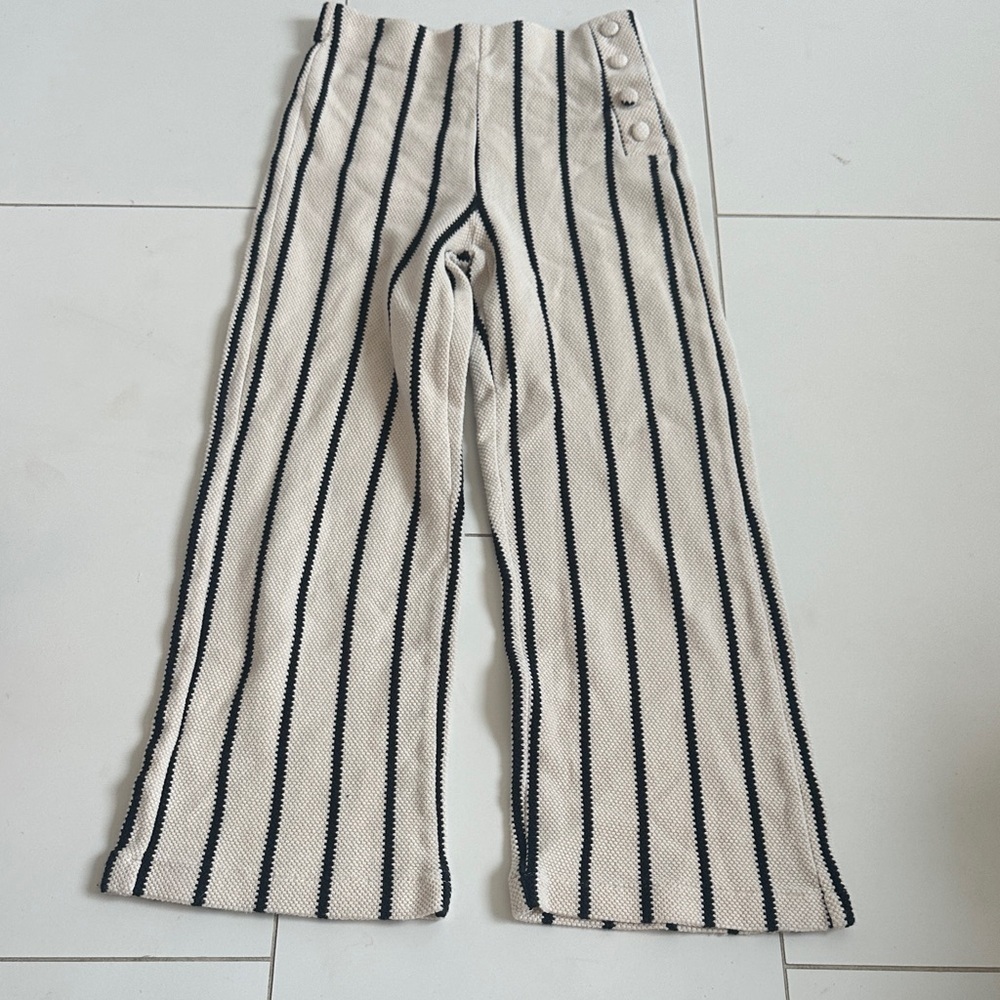 Zara Kids Cream and navy Striped Bottoms 13/14Y
